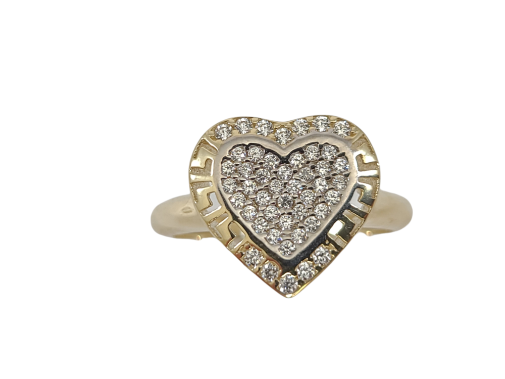 Versace heart ring yellow gold, zircons - MOZ774-J-BG - Exclusivity