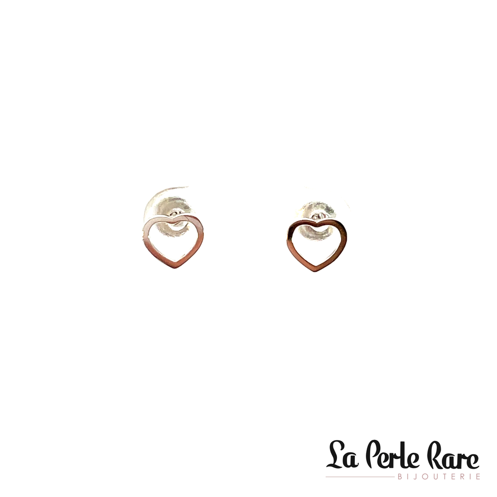 White gold heart fixed earrings - EAS-5174-B - Exclusivity