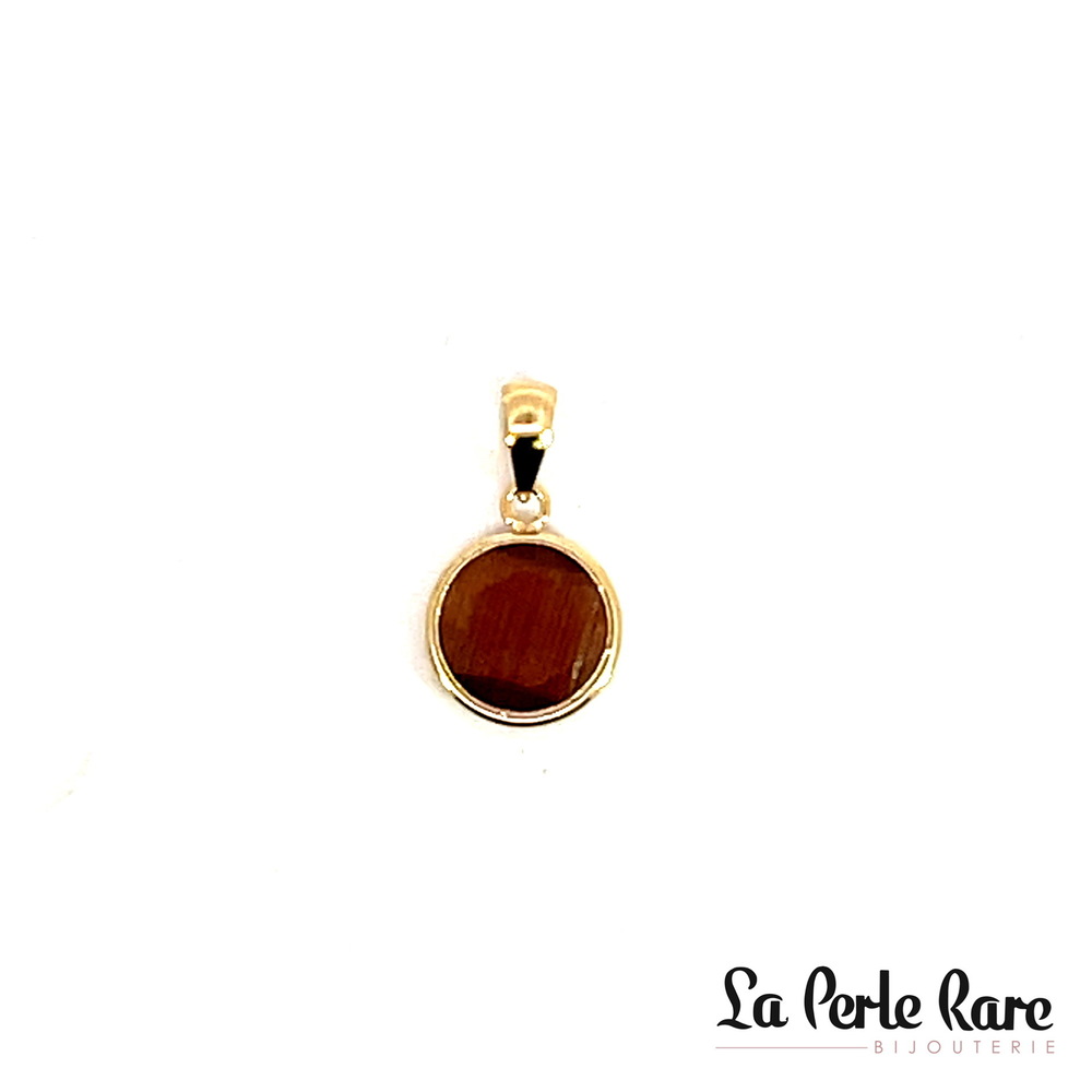 Yellow gold pendant, brown zirconium - 13291-8-BRUN - Exclusivity