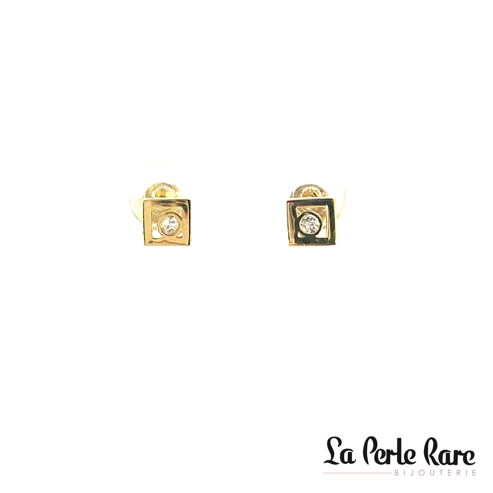 Yellow gold earrings with cz - EAS-2970-J - Exclusivity