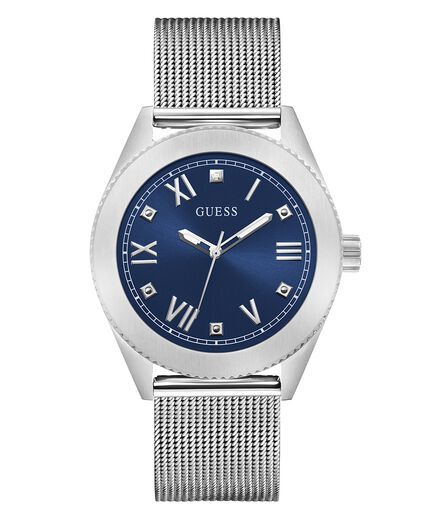 Stainless steel watch, blue dial - GW0495G5 - Guess