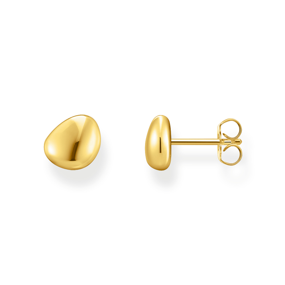 Small Organic-Shaped Gold-Plated Stud Earrings