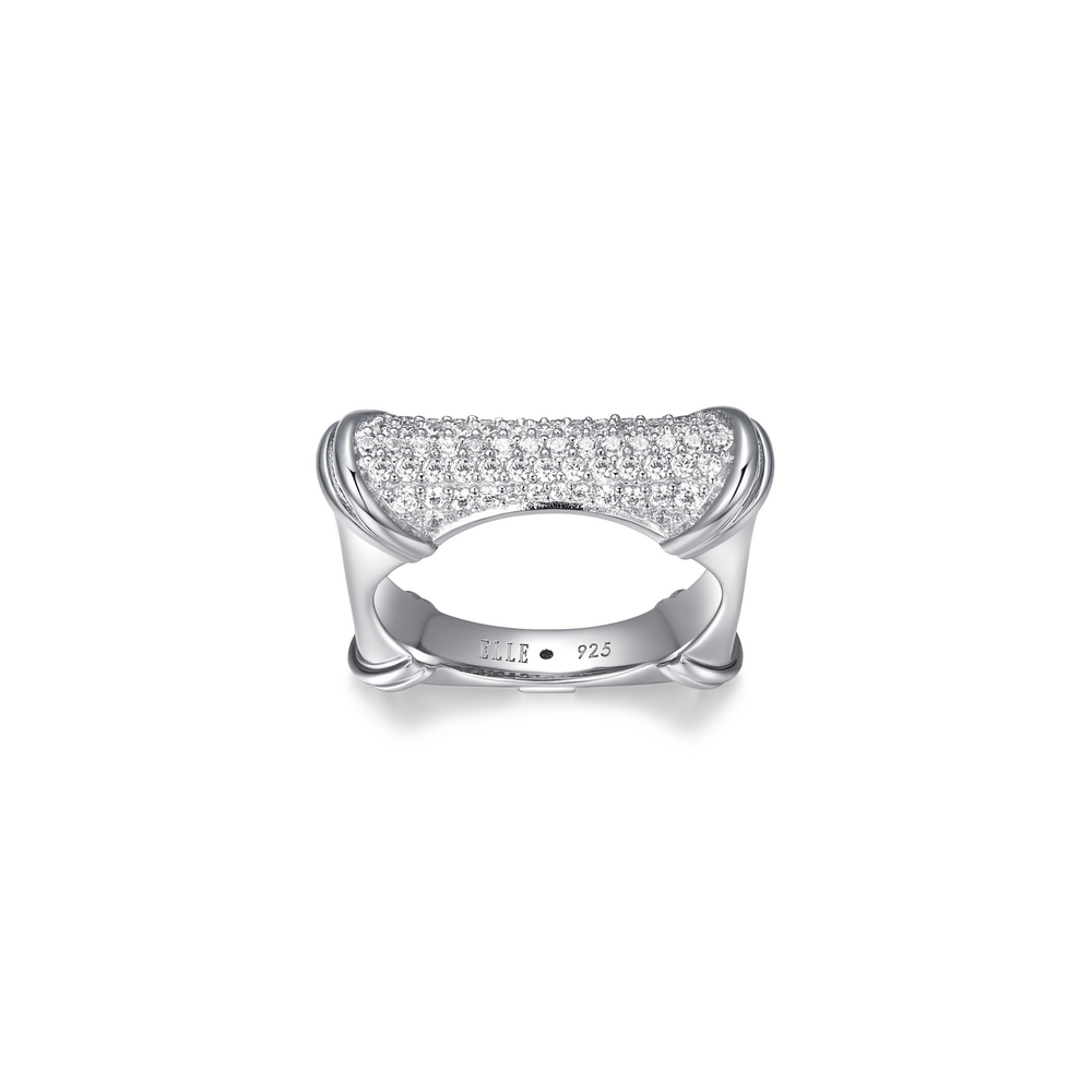 Bague argent rhodié, zircons - R4LAGT00A8 - Elle