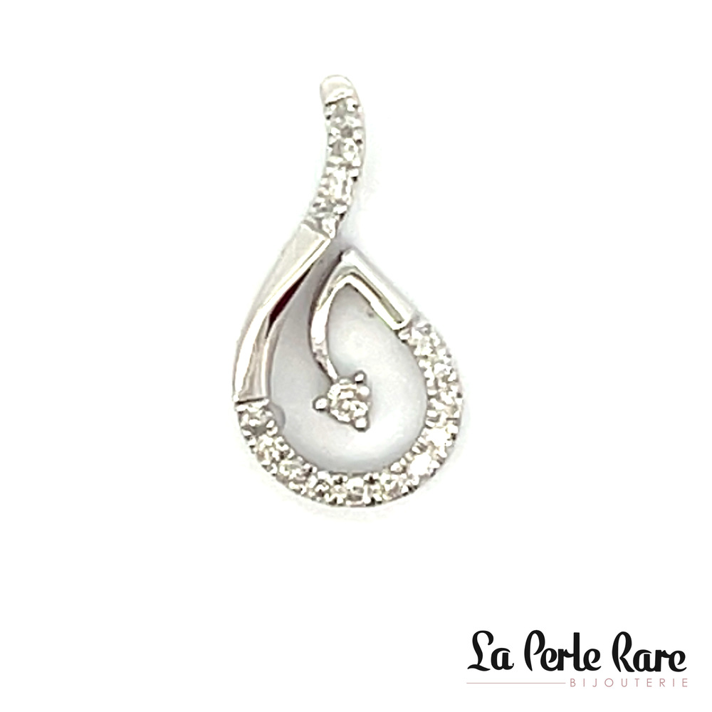 Pendentif or blanc, 20 pts dia tot - SKP36906-20-B - Exclusivités