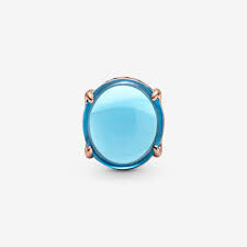 Bille cabochon ovale, cristal bleu pandora rose - 789309C01 - Pandora