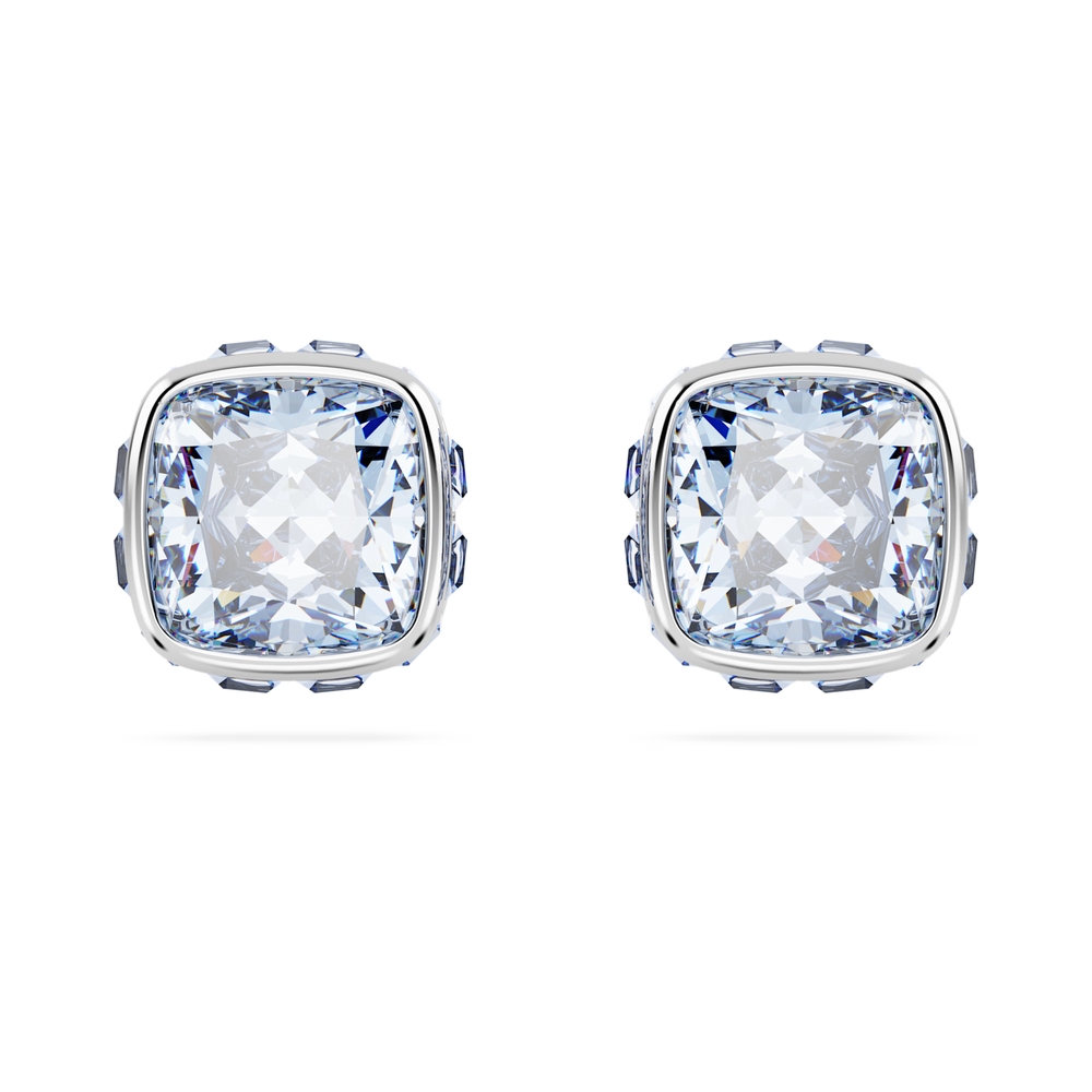 Boucles d'oreilles fixes métal rhodié, cristaux bleus - 5660800 - Swarovski