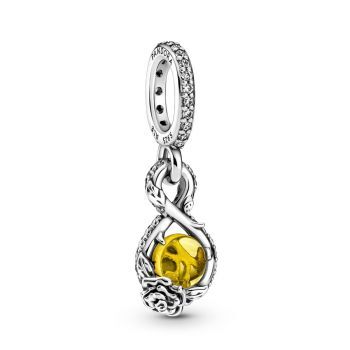 Pendentif belle infinité et rose disney, cristal jaune - 399525C01 - Pandora