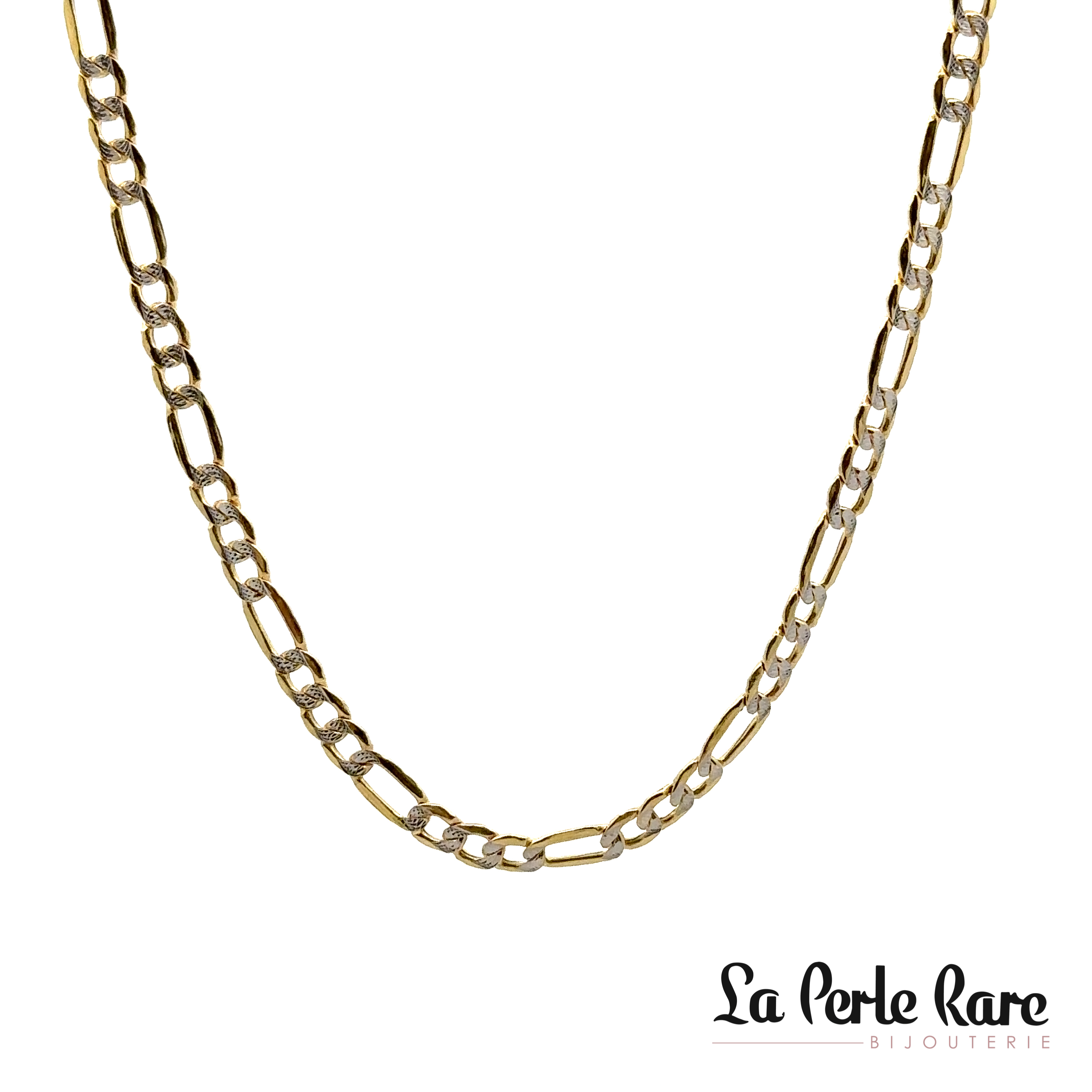 Figaro chain, two-tone gold (yellow/white) - LPR-2321-18 - Exclusivity