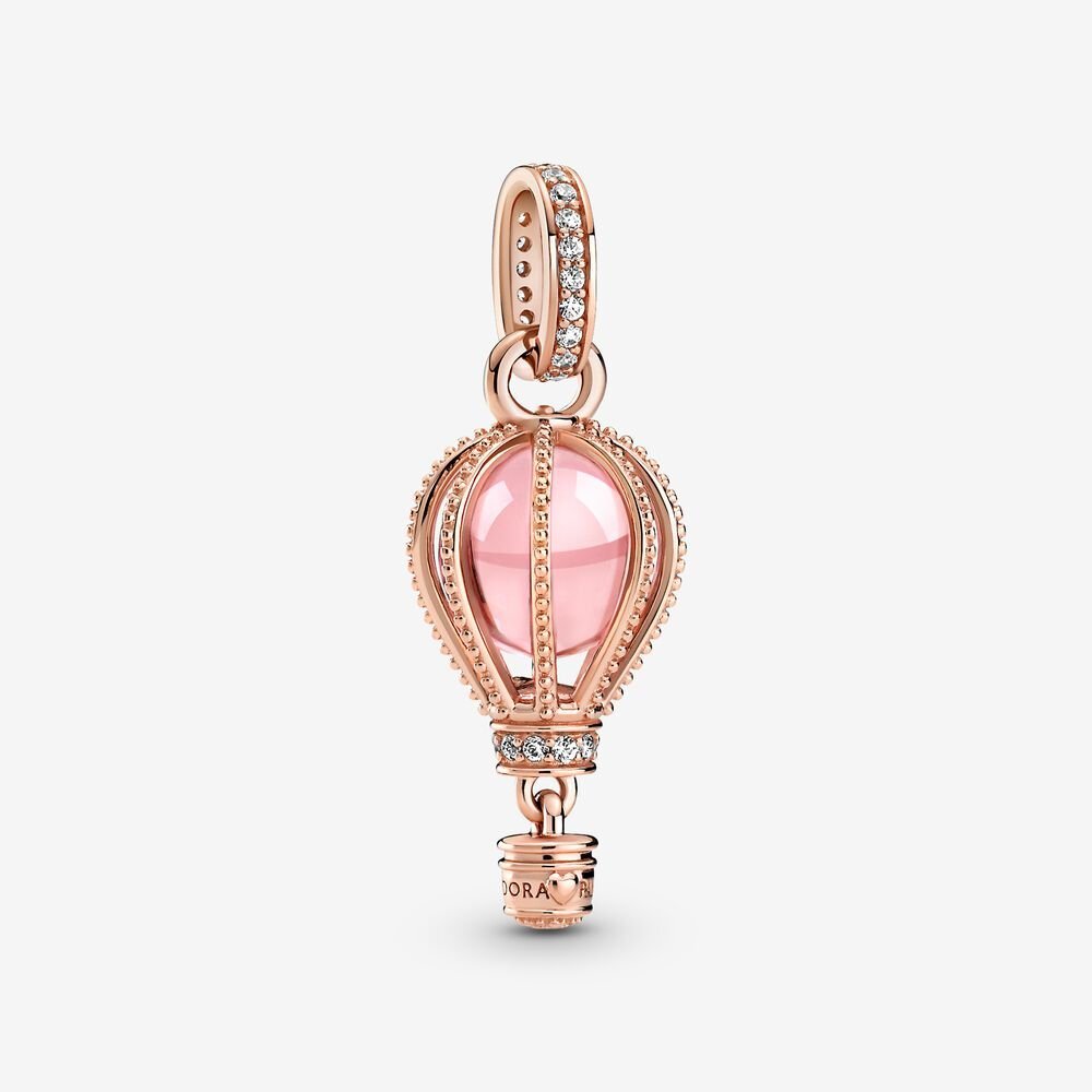 Bille montgolfière scintillante, cristal rose cz incolores pandora rose