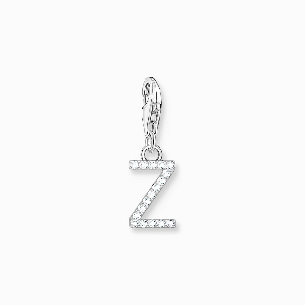 Charm lettre z, argent, zircons