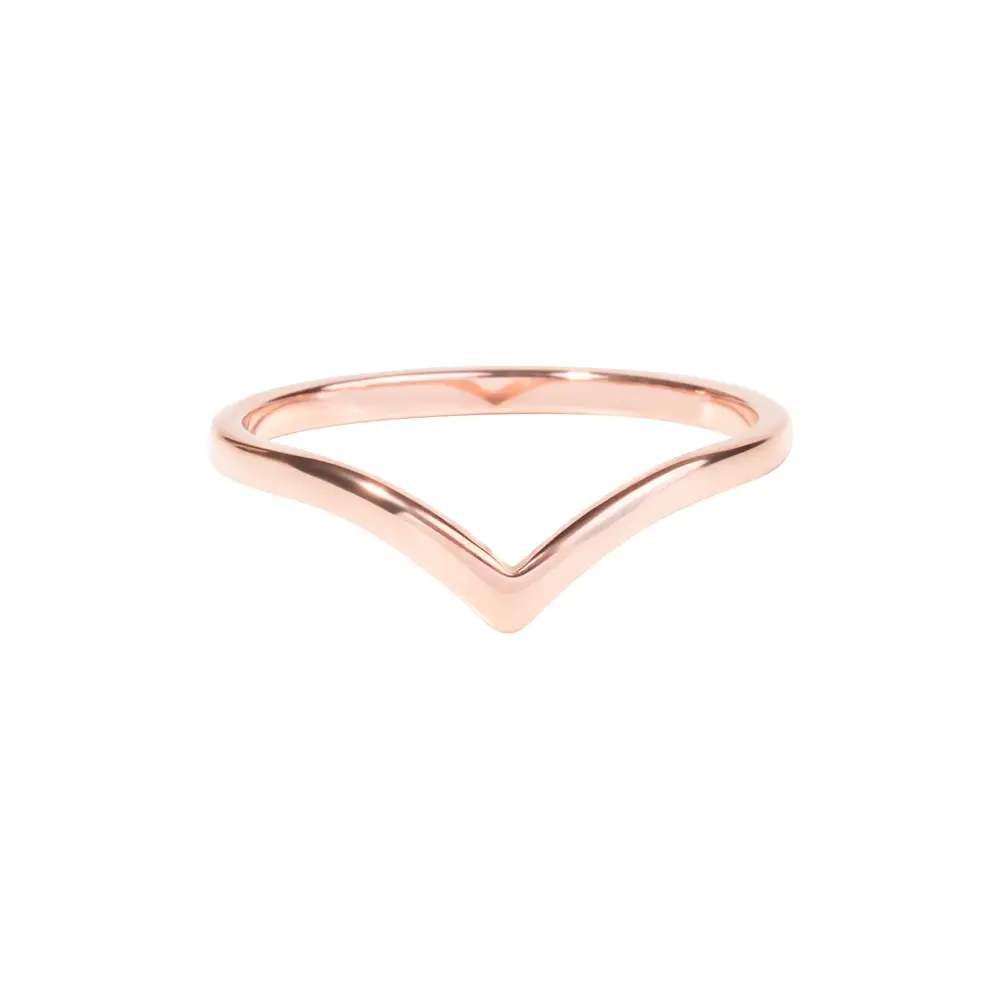 Bague en v, acier rosé - T122R002DORO-6 - Mia