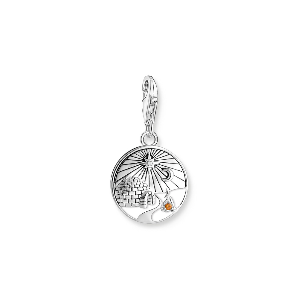 Charm igloo, argent, zircons, émail - 2060-473-7 - Thomas Sabo