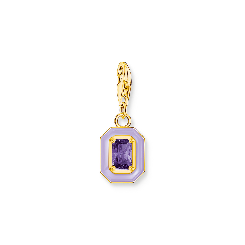 Charm octogonal, argent doré, émail violet, zircon violet - 2034-565-13 - Thomas Sabo