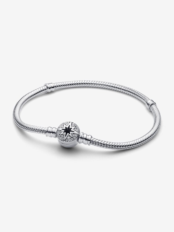 Bracelet fermoir étoile du Nord, argent, zircons incolores - 593584C01-19 - Pandora