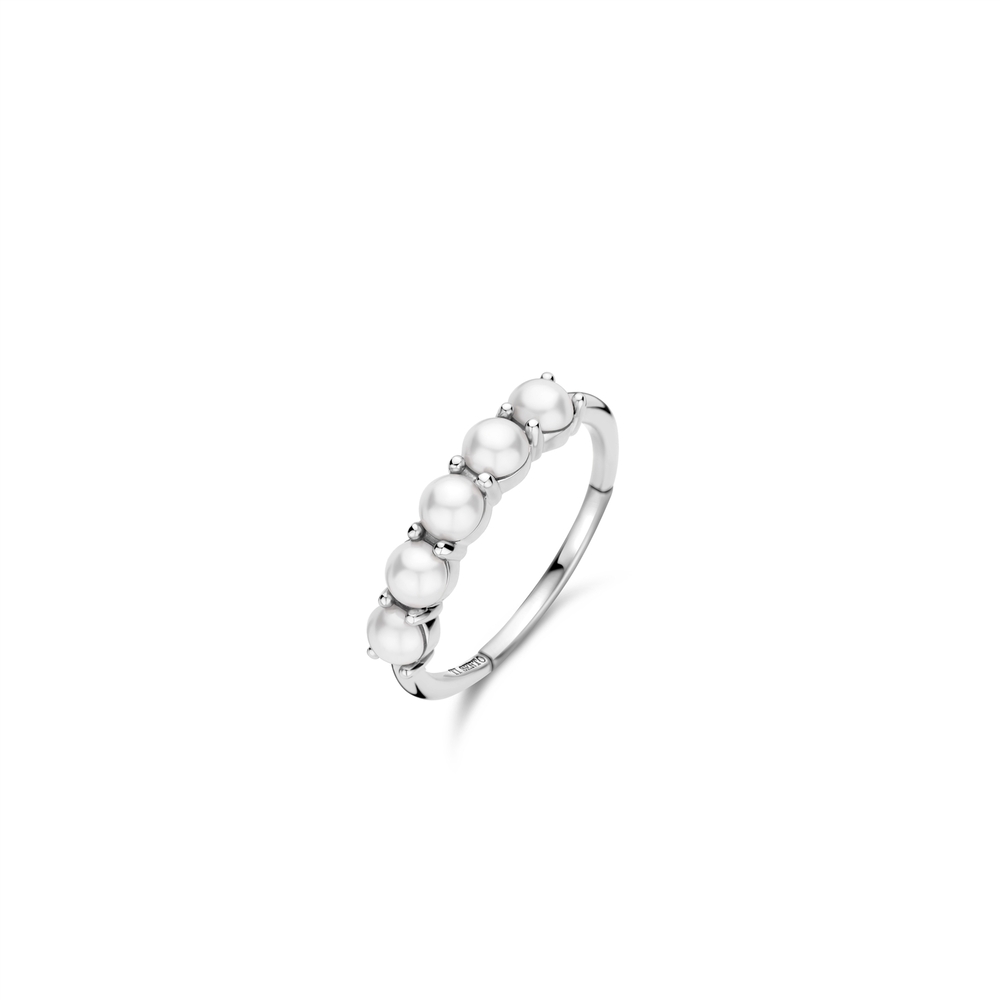 Bague argent rhodié, perles - 12322PW-52 - Ti Sento