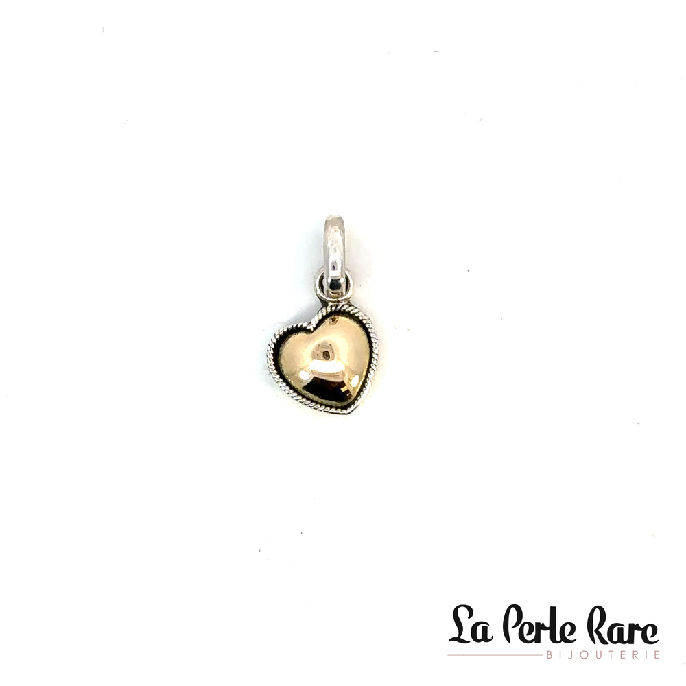 Pendentif coeur argent, or jaune - PE571 - L'aventurine