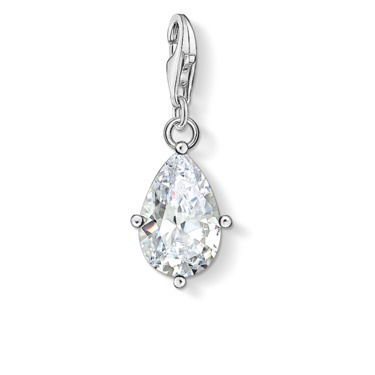 Silver, white stone drop charm - 1848-051-14 - Thomas Sabo