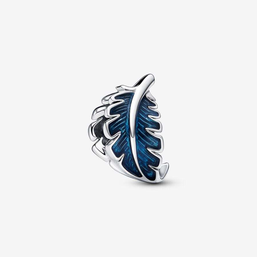 Bille plume courbée bleue, émail bleu, argent. - 792576C01 - Pandora