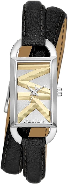 Montre pour femme à 3 aiguilles a bracelet cuir noir double - MK4722 - Michael Kors