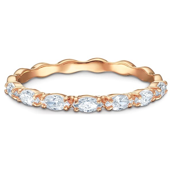 Jonc semi-éternité, métal rosé, cristaux blancs - 5366583 - Swarovski