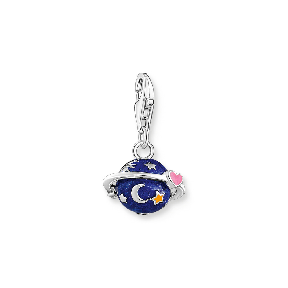 Charm saturne, argent, émaux mixte, zircons blancs/violets - 2041-041-7 - Thomas Sabo