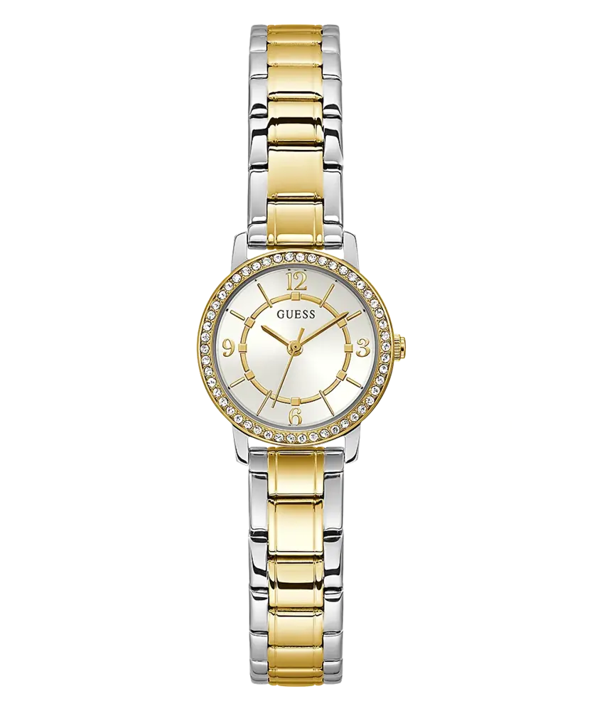 Stainless steel watch, two-tone (yellow/white), zirconium - GW0468L4 - Guess