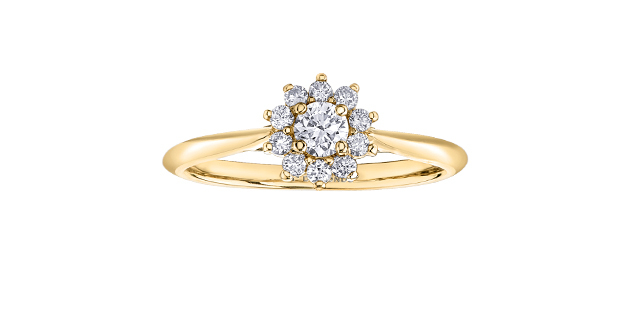 Bague or 2 tons (jaune/blanc) 35 pts dia tot certif - 31052YW-35 - Corona