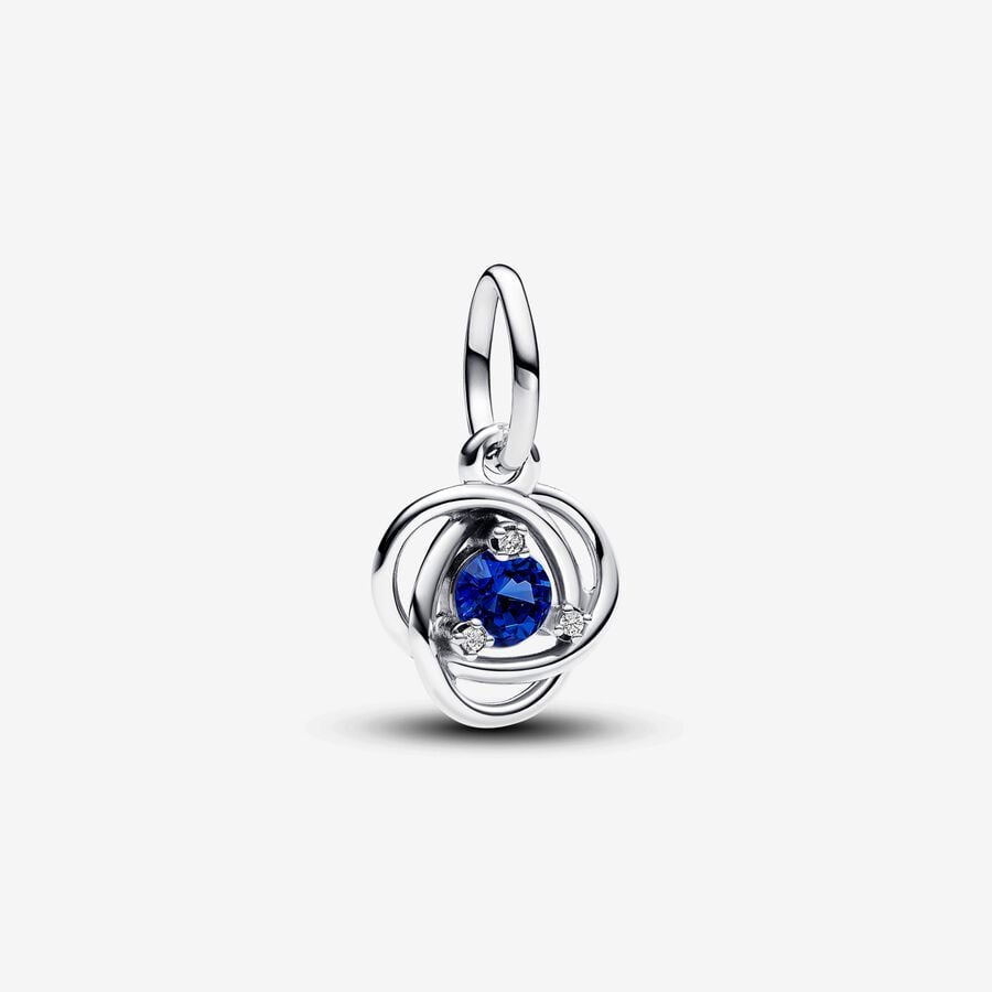 Eternal circle charm, silver, blue crystal, cubic zirconia - 793125C09 - Pandora