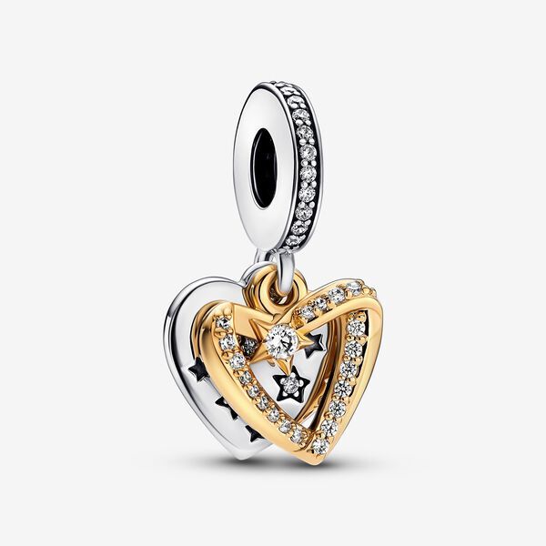 Bille coeur et étoile filante, pandora shine, argent, zircons - 762203C01 - Pandora