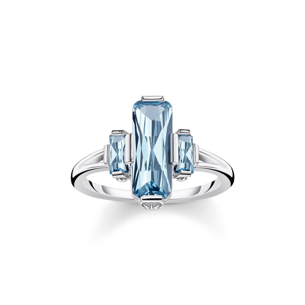 Bague en argent grandes pierres bleues - TR2267-009-1-56 - Thomas Sabo