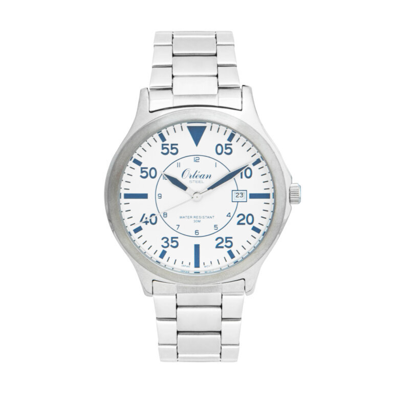 Montre acier, fond blanc - ME3518 - Orlean