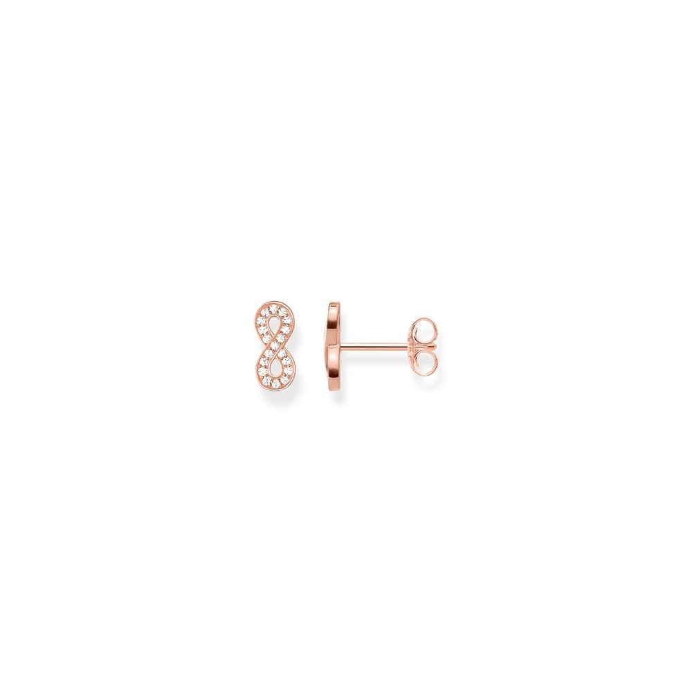 18kt rose golden gold fixed earrings and cz