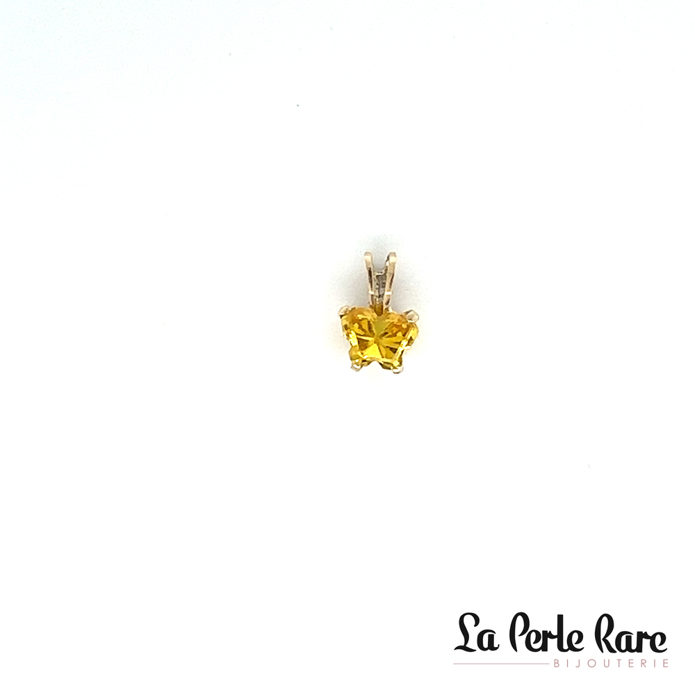 Pendentif or jaune, novembre, zircon