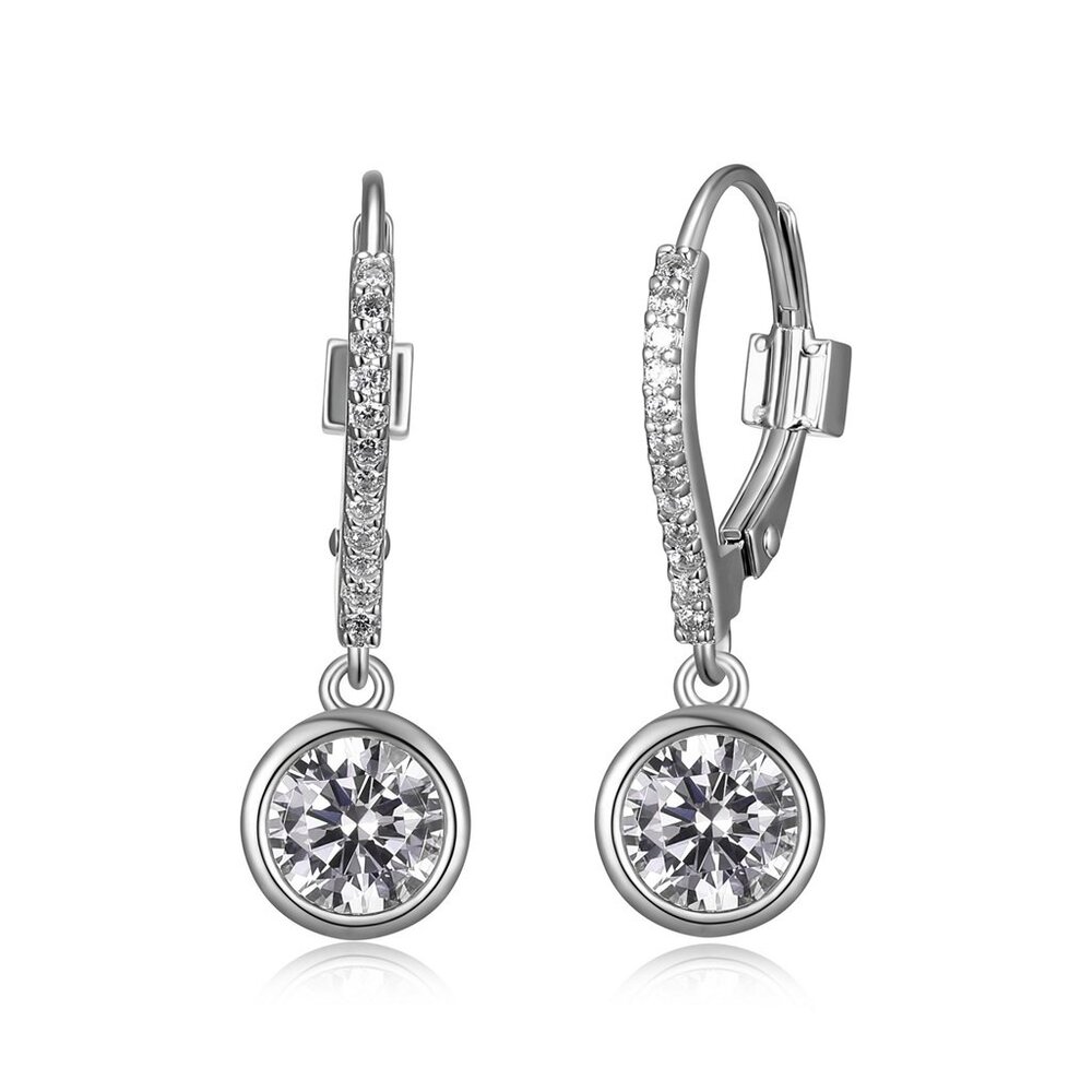 Zirconium, silver dangling earrings - R2LCDS006G - Elle