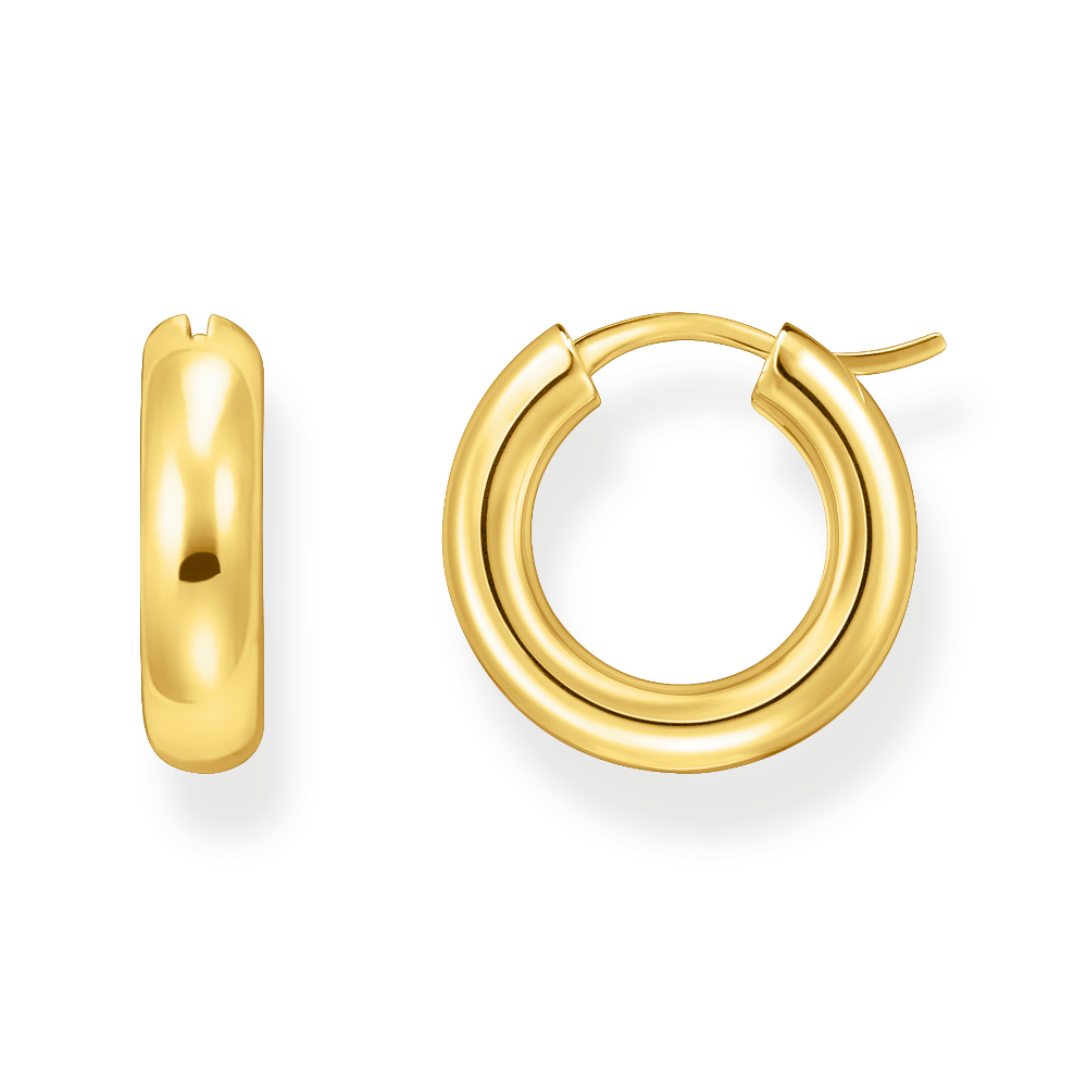 Gold-Plated Silver Hoop Earrings