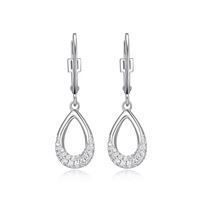 Bo pendantes argent rhodié, zircons - R2LCK5006G - Elle