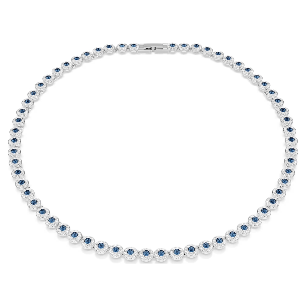 Collier tennis, métal rhodié, cristaux blancs et bleus - 5733402 - Swarovski