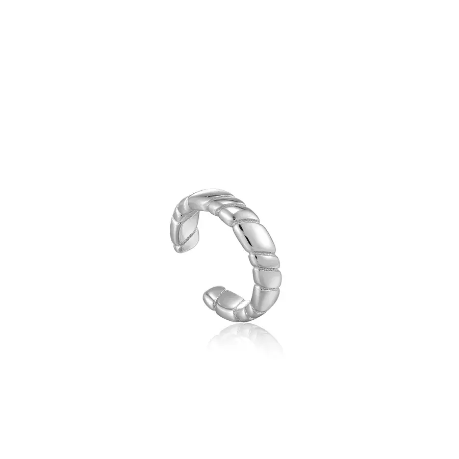 Rhodium-plated silver ear cuff