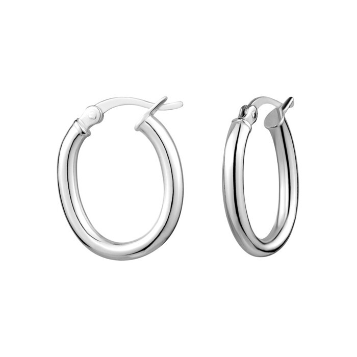 Silver hoop earrings for women - E1272 - Gl Creation