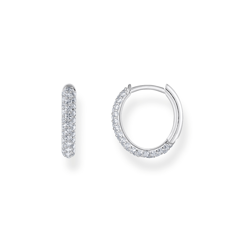 Timeless Silver Huggies with White Zircon