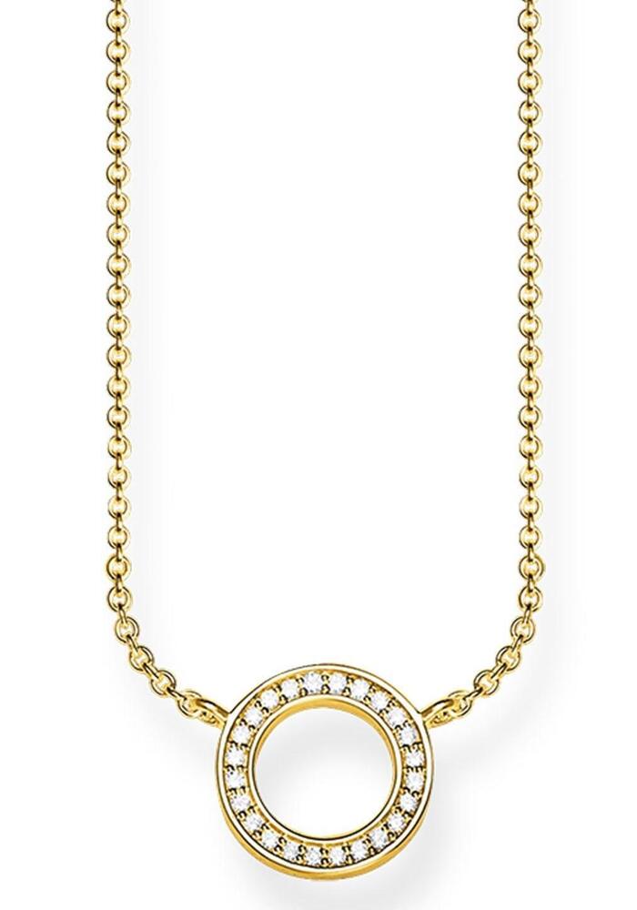 Golden silver and cz small circle pendant - KE165041414L45V - Thomas Sabo