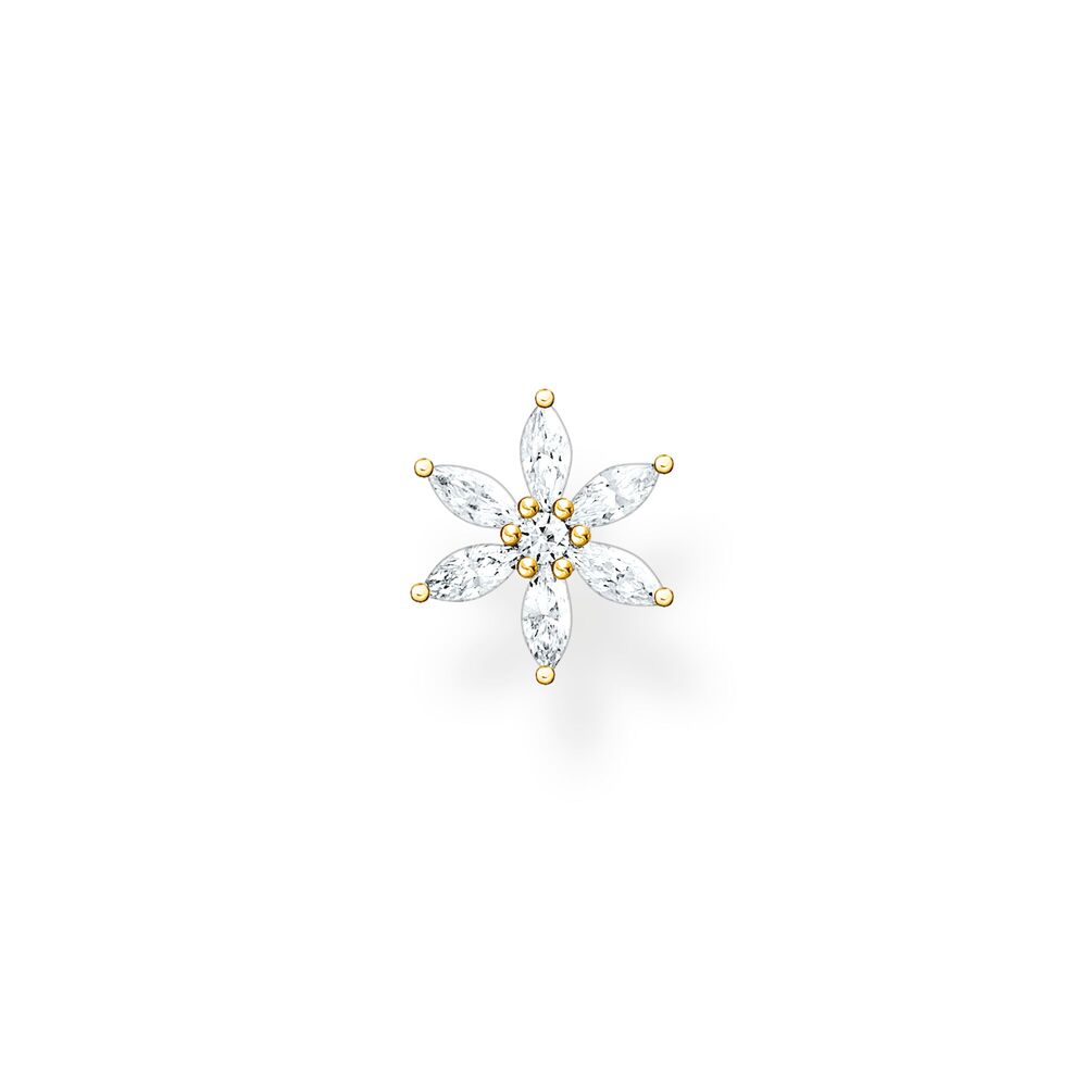 Flower golden silver, zirconium fixed earring (singular) - H2196-414-14 - Thomas Sabo