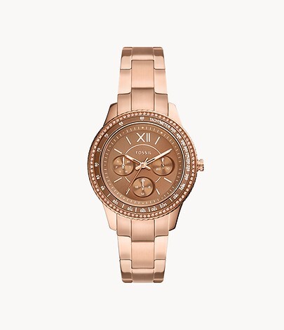 Montre multifonctionelle acier rosé 