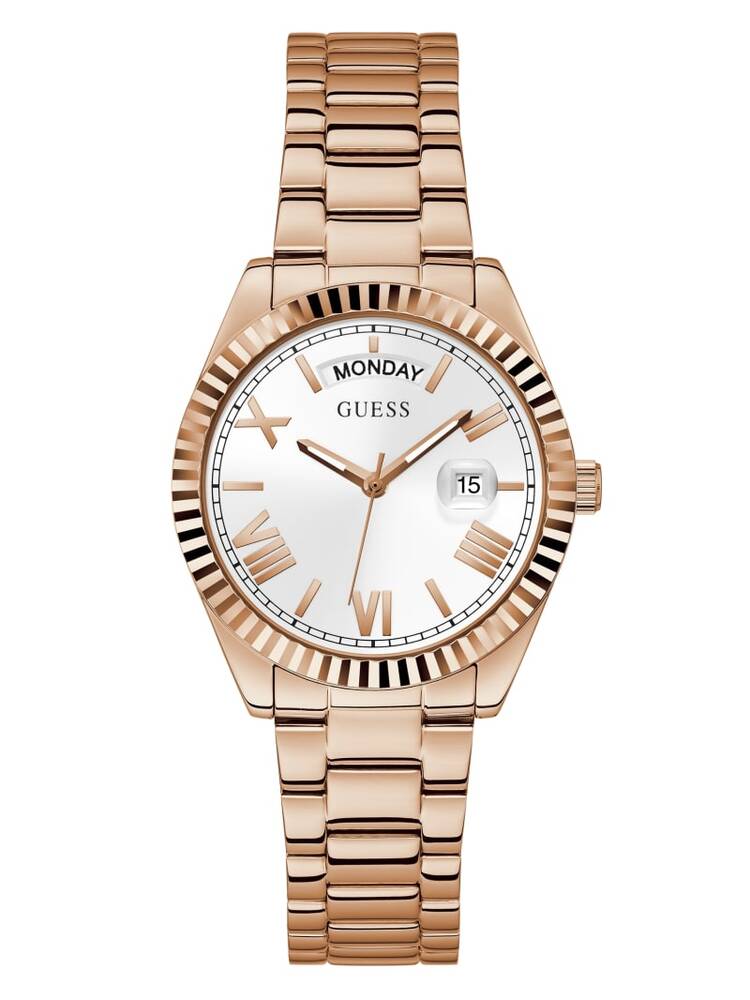 Rose gold stainless steel watch, white dial - GW0308L3 - Guess