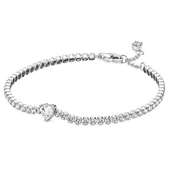 Bracelet tennis coeurs scintillants, argent, zircons - 590041C01-16 - Pandora