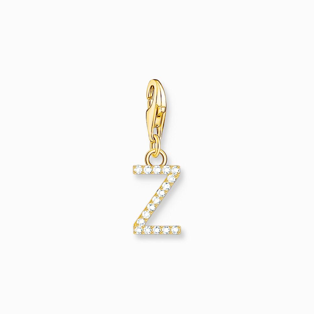 Charm lettre z, argent doré, zircons - 1989-414-14 - Thomas Sabo