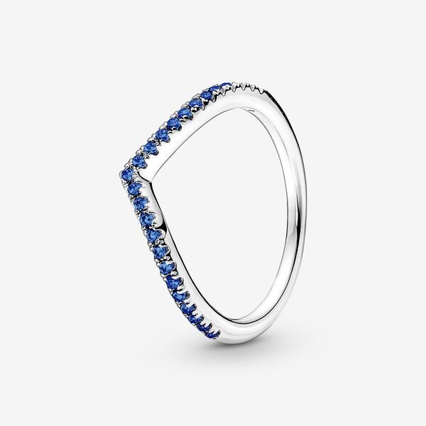 Bague bleue scintillante souhait intemporel de pandora, argent, cristaux bleus