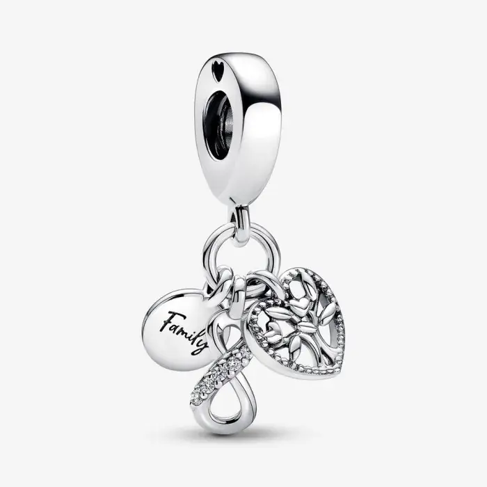 Bille famille et infinité, argent, zircons - 792201C01 - Pandora