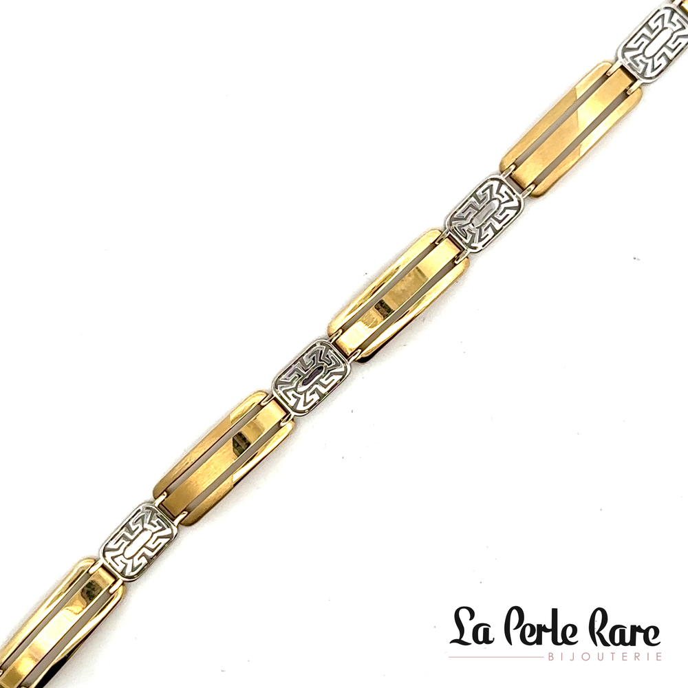 Bracelet de style Versace, or 2 tons (jaune/blanc) - BDU-110-2T - Exclusivités