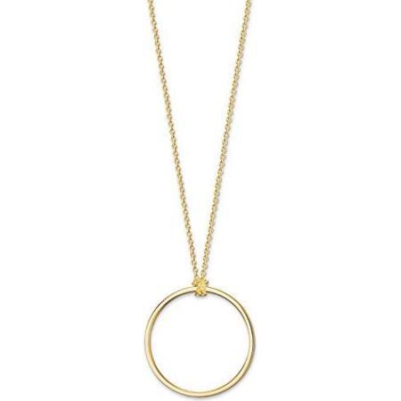 90 cm, 18 kt yellow-plated gold round pend